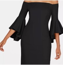 Calvin Klein Dress Women 12 Black Strapless Lined Bodice Boning Evening Cocktail