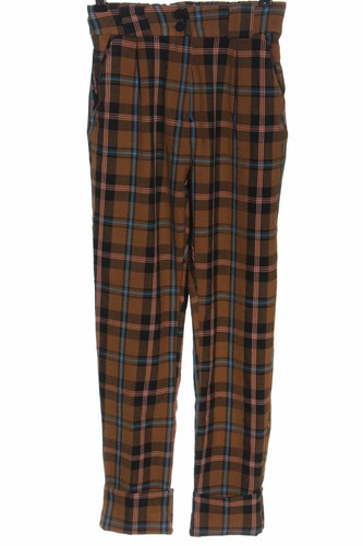 BERSHKA Pantalone a vita alta motivo a quadri stile casual Donna Taglia IT  38 | eBay