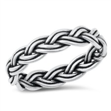 NEW Sterling Silver 925 SILVER RING BRAID DESIGN SIZES 5-12