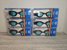 Lot Of 6 Arena Adjustable Swimming Goggles Blue/Light Blue Jr Size 6-12 Years