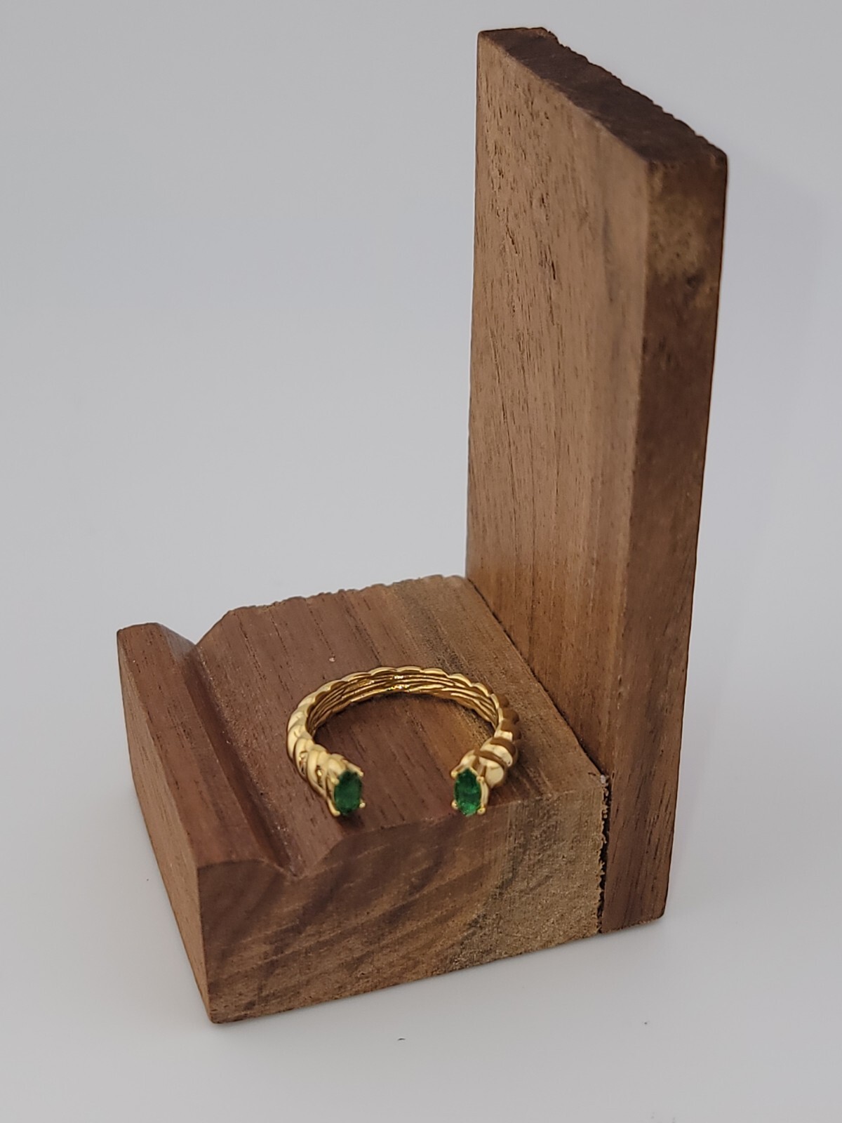 Trendy Fashion Jewelry Green Zircon Ring 18kGold Resizable Zircon Ring 