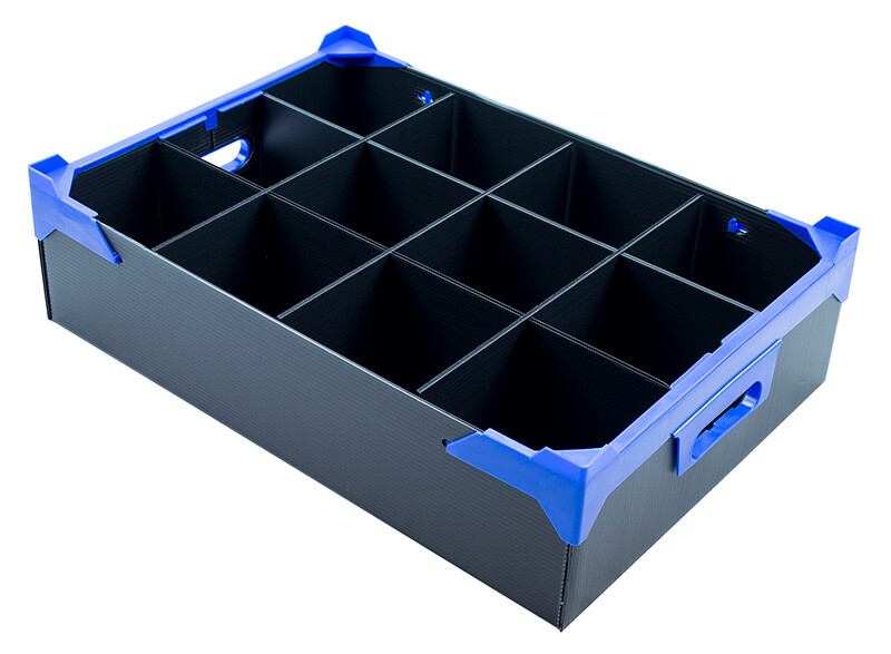 Glassjacks Glassware Storage Box - With 12 Cells - Compartment Size H160xD111mm