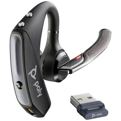 HP Poly Voyager 5200 UC & BT600 Headset & Dongle schwarz Ohrbügel Bluetooth NEU