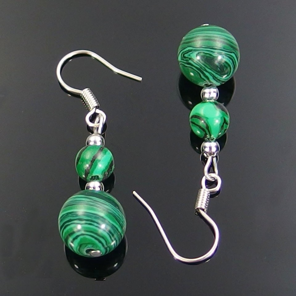 Stone Earrings Gold Natural Gemstone Dangle Earrings - 6mm - Foto 14