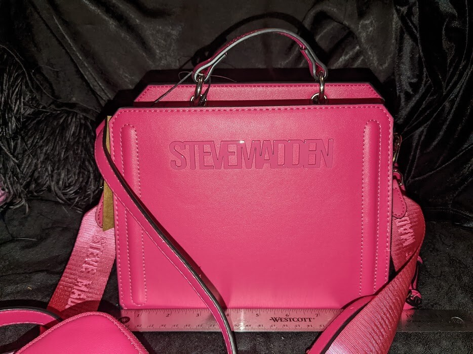 STEVE MADDEN BEVELYN FUSHIA SATCHEL CROSSBODY PURSE NEW W