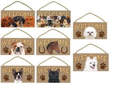 10" x 5" Wooden Welcome Signs Dogs Cats Horses Many to Choose From  USA MADE