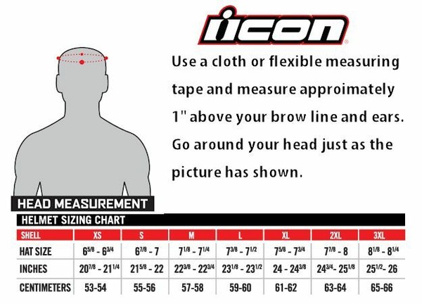 Icon Airflite Size Chart