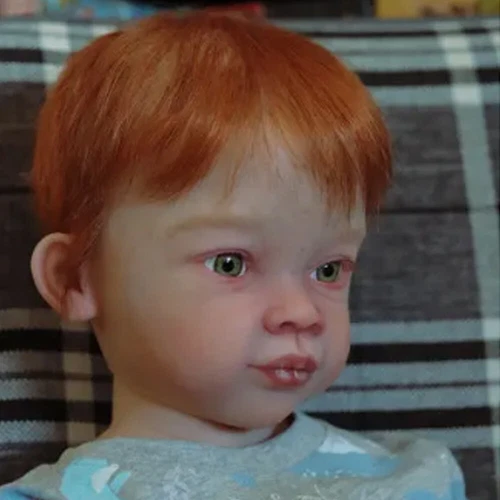 Reborn Baby Dolls 30 pollici realistico fatto a mano capelli corti arancioni rossi bambino ragazza ragazzo - Foto 4 di 5