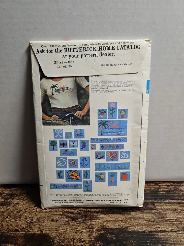 Butterick Pattern Embroidery Transfers - Vintage 70's - One Size Only - Image 2 of 2
