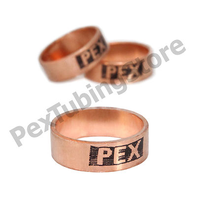 1/2'', 3/4'' or 1'' PEX Copper Crimp Rings by Sioux Chief, Made in USA, ASTM F1807