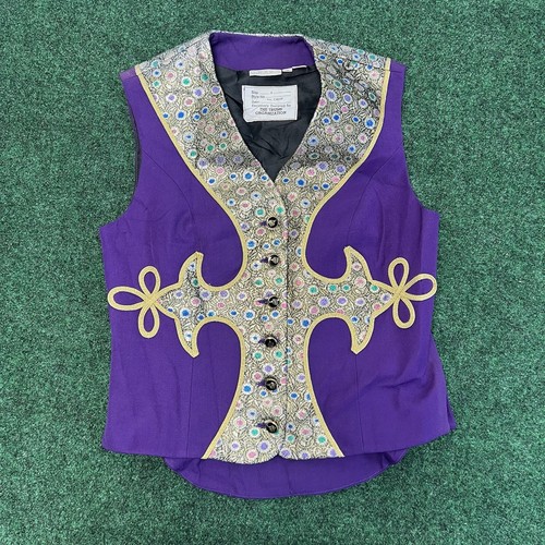 Vintage Donald Trump Taj Mahal Casino Resort Dealers Employee Vest Purple UTY 8L - Picture 2 of 9