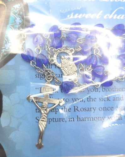 Legionaries of Christ Blessed Rosary of Mary, Cobalt Blue Heart Beads, New - Picture 2 of 7