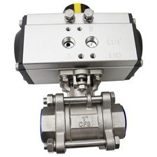 NPT 1 inch Pneumatic Actuated Ball Valve 1000psi Ball Valve Double Acting
