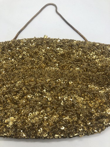 Vintage Richere by Walborg Gold Beaded Sequined Cocktail Evening Bag Hong Kong - Picture 3 of 14
