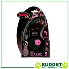 Flexi Retractable Tape Lead Black 5m For Small Dogs