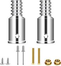 1 Inch Thread Tip Replacement Metal Pole Adapter Repair Kit for Mop Broom 2Pcs