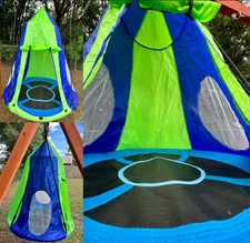 Kids Tree Swing Tent 2 In 1 Hanging Rope Swing Chair Set Play House Hammock Nest