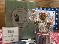 NIB Cherished Teddies Dolly Star Stripes Forever Patriotic Bear Figurine 4033589