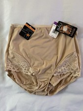 NEW Bali Firm Control Shaping Brief Panties DFX054 Nude/Beige 2 Pair Size 2XL