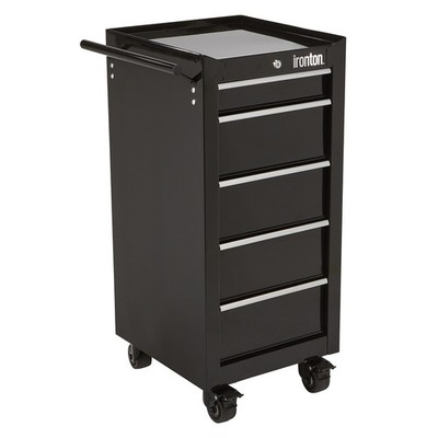 Ironton 5-Drawer Rolling Cabinet, 17in., 75-Lb. Capacity, Steel Construction
