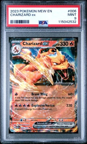 2023 POKEMON MEW EN-151 #006 CHARIZARD EX PSA 9