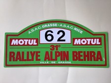 Ancienne vrai plaque DU RALLYE ALPIN BEHRA 1988 A.S.A.C GRASSE .NICE 43CM X 20CM