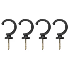 4Pcs Aluminum Alloy Wall Mounted Curtain Holdback Drapery Tieback Hooks Black