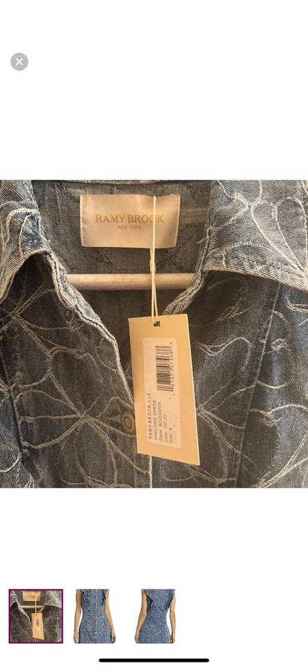 Ramy Brook Marlowe Floral-Embroidered Denim Mini Dress - Image 4 of 4