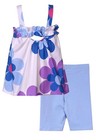 NEW Bonnie Jean Girls Size 5 "BLUE PURPLE FLOWER POP" Top Shorts Set NWT — photo 2