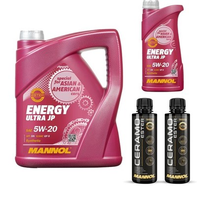 6L MANNOL Motoröl ENERGY ULTRA JP 5W-20 Inkl. 2x Additive Ceramo Ester 9829