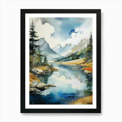 Seespiegelung, Waldsee, Wald gerahmtes Wandbild Poster Leinwanddruck Bild
