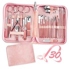 Manicure Set 30 in 1 Nail Clipper set,  nail clippers, fingernail & Pink