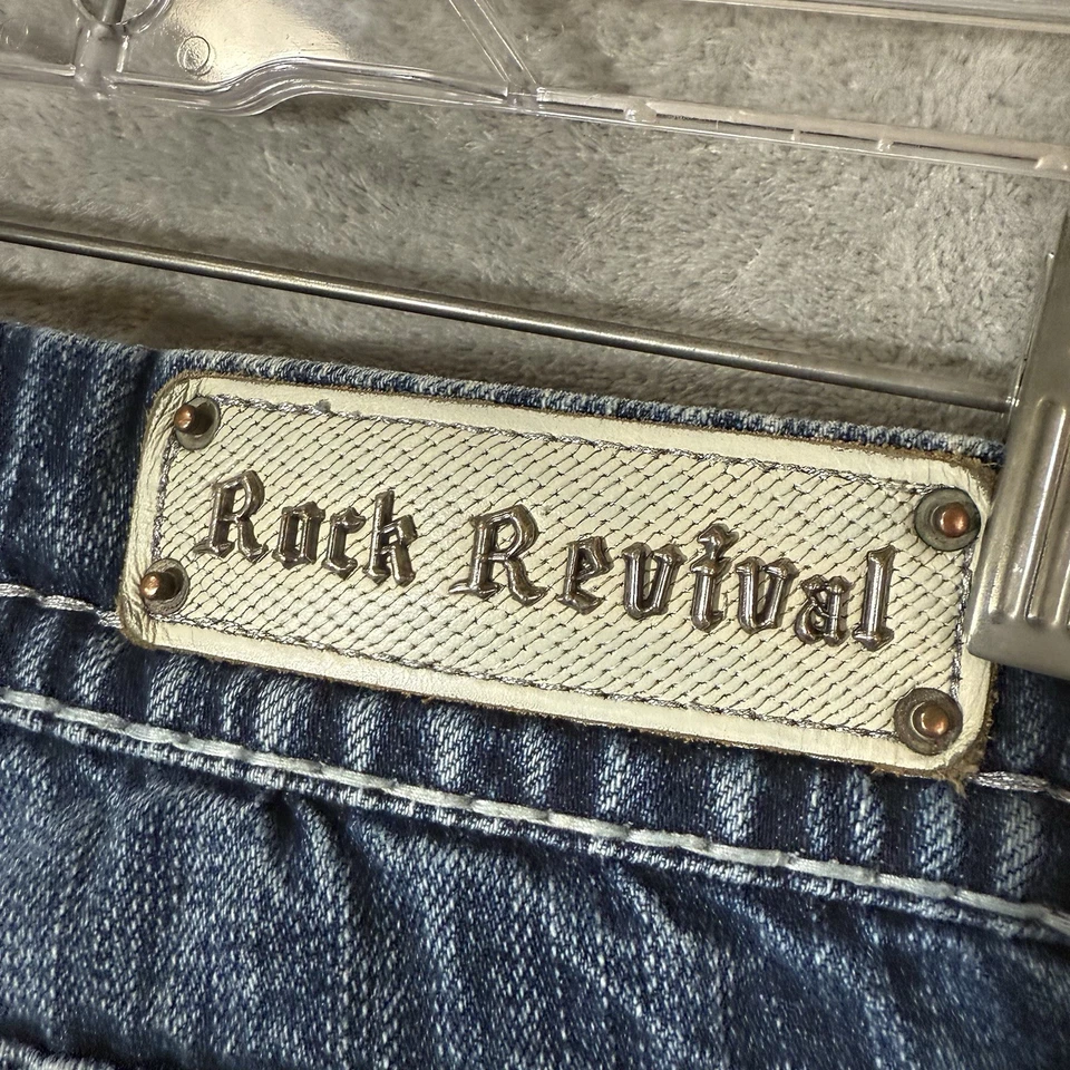 Rock Revival Lavia Easy Short Jean Size 29 Cotton Embellished Bling Denim Shorts - Image 4 of 4