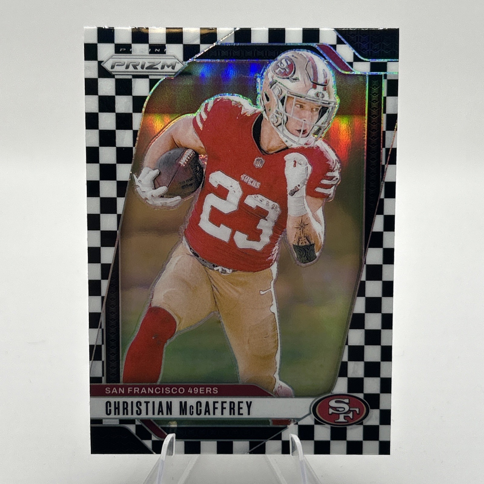 🔴⚪️🔴 2024 PANINI PRIZM CHRISTIAN McCAFFREY #250 BLACK & WHITE CHECKERBOARD