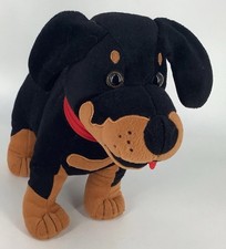 Toy Factory Rottweiler Puppy Dog 13" Black Brown Plush Stuffed Animal Toy