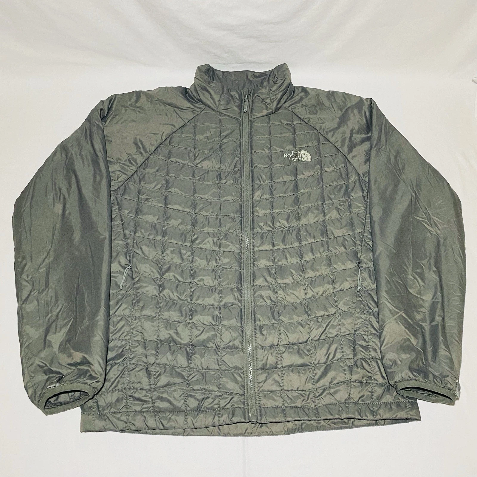 North Face Thermoball Eco Snow Triclimate Puff Quilt Jacket Mens M Gray NF0A2TCK