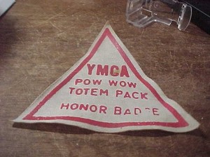 1950s Ymca pow wow totem pack honor badge vinyl patch