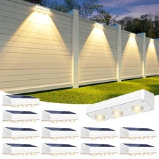 Solar Fence Lights Outdoor,1300mAh, 12pack,Warm/Natural/Cool White,IP65 Water...