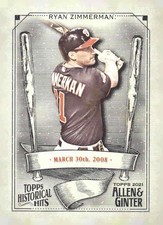 2021 Topps Allen & Ginter #HH-50 Ryan Zimmerman Historical Hits