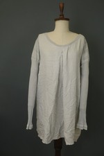 HANNOH WESSEL White Round Neck Long Sleeve Pullover Shift Dress Size M / L