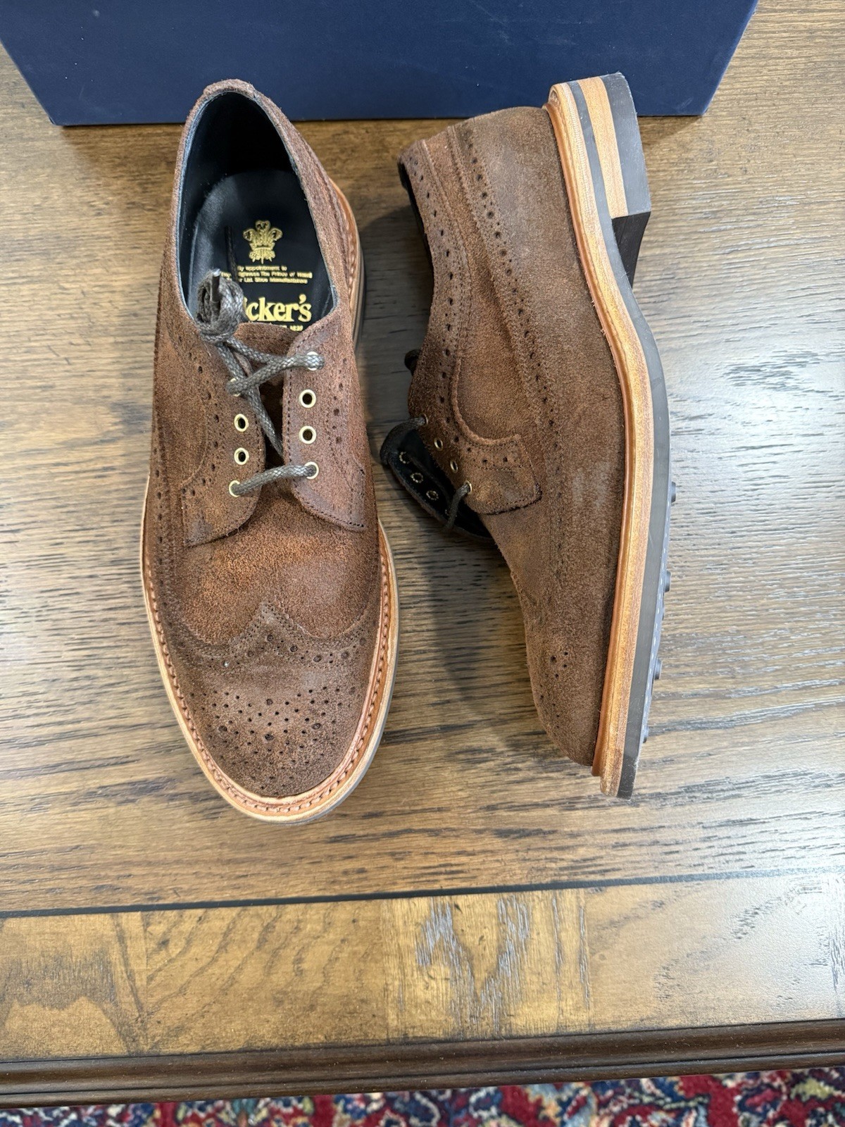 MADE IN UK - 11 US / 10 UK- Trickers - RICHARD BROGUES - WAXY SUEDE