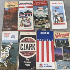 8 Vintage 1960's - 1980's Road Maps Ohio Nebraska, New York, Indiana, Pennsylvan