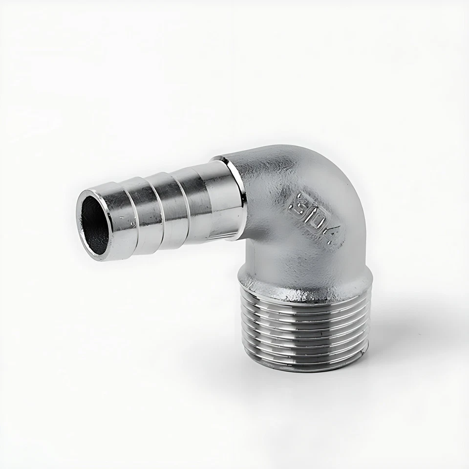 90° Elbow Hose Joiner Connector Tail Barbed Pipe Fittings 304ss Male BSP - Image 2 of 4
