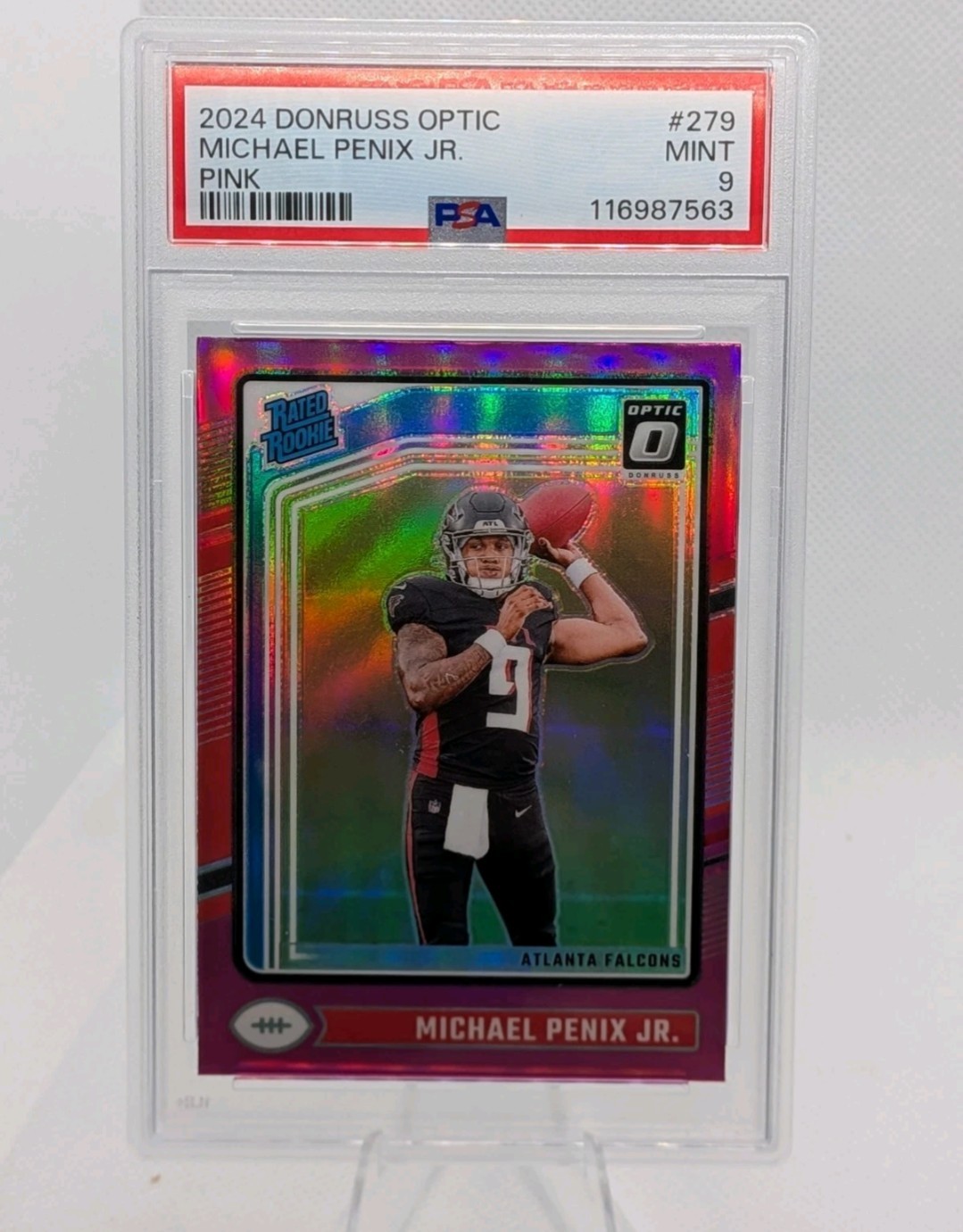 2024 Donruss Optic - Rated Rookie Michael Penix Jr. #279 Pink Prizm (RC) PSA 9