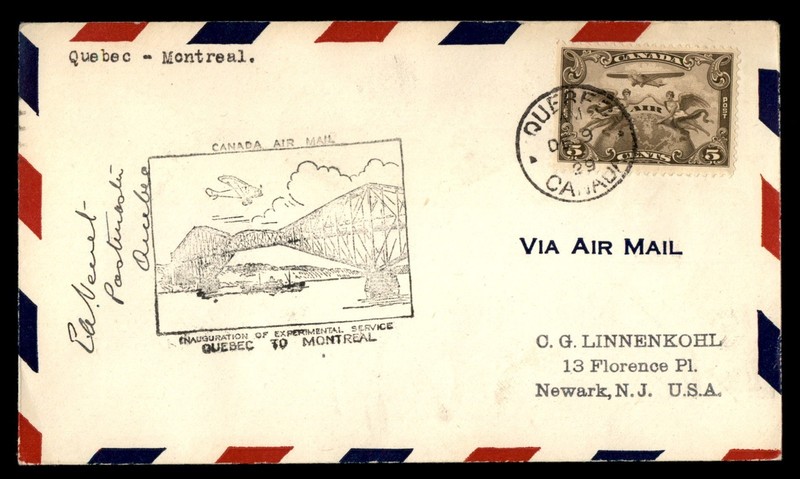 Mayfairstamps Canada Flight 1929 Quebec to Montreal Air Mail Pm Sig Cover aaz_60