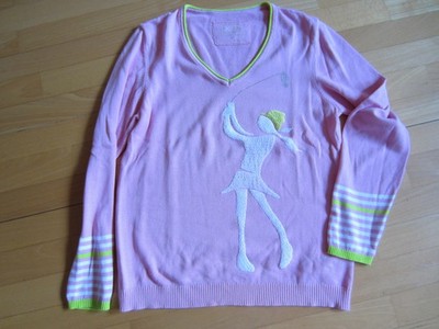 Girls Golf Pullover rosa mit Stickerei und Strass Gr. XL