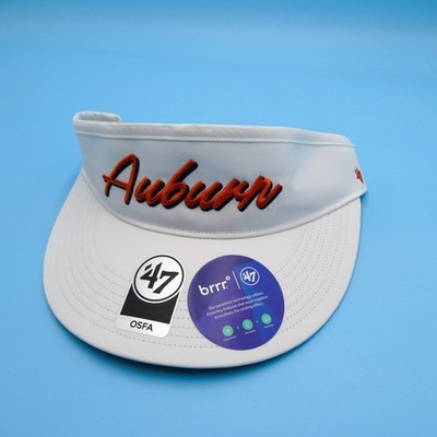 '47 Brand Visor Mens One Size Auburn Tigers White Cooling brrr Nylon Hat Golf