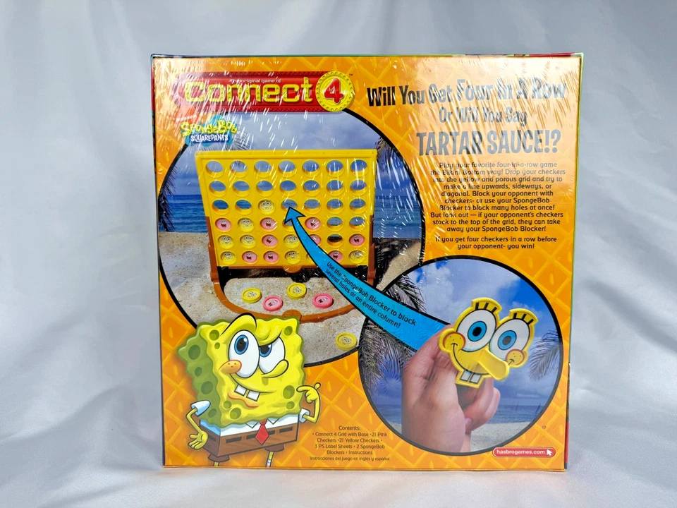Spongebob Squarepants: Connect 4 Four - Hasbro, Nickelodeon - New/Sealed - Image 2 of 4