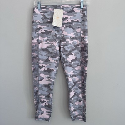 NWT Fabletics Mila Pocket Capri Leggings Camo Pink Gray M PowerHold