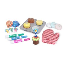 Bake and Decorate Wooden Cupcake Play Food Set: Creative Thinking